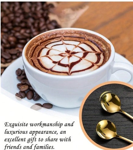4-Piece Gold Long Handle Coffee Spoons – Premium Stainless Steel Stirring Spoons