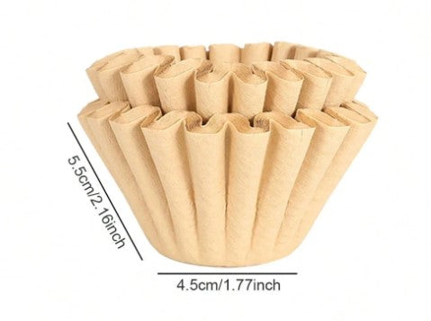 50-Pack Unbleached Basket Coffee Filters – Natural Medium Disposable Wave Cup Paper for Pour Over & Origami Drippers
