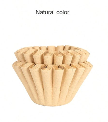 50-Pack Unbleached Basket Coffee Filters – Natural Medium Disposable Wave Cup Paper for Pour Over & Origami Drippers