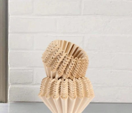 50-Pack Unbleached Basket Coffee Filters – Natural Medium Disposable Wave Cup Paper for Pour Over & Origami Drippers