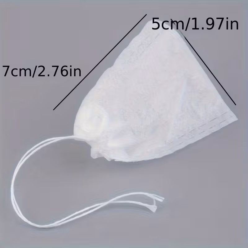 100 Pcs Pack Non-Woven Fabric Disposable Tea Bags | Single-Use Tea & Coffee Filter Bags| Small, Medium, Large & Extra Large Size