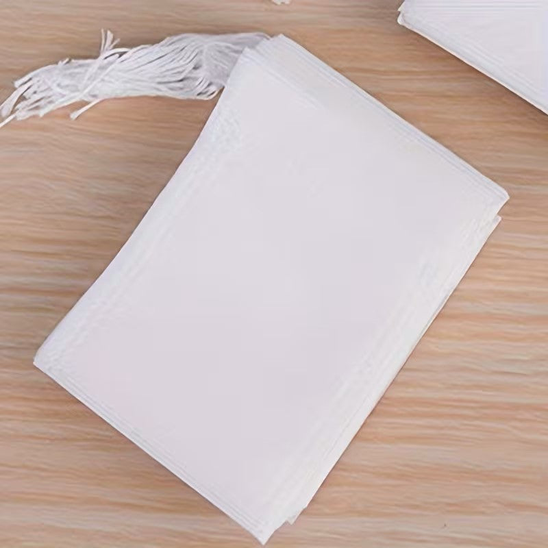 100 Pcs Pack Non-Woven Fabric Disposable Tea Bags | Single-Use Tea & Coffee Filter Bags| Small, Medium, Large & Extra Large Size