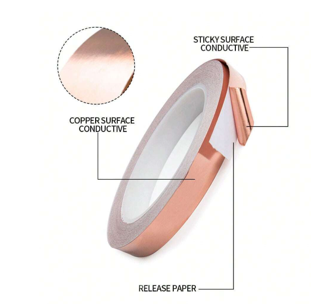 20M Conductive Copper Foil Tape | High-Temperature Resistant EMI Shielding Adhesive Copper Tape | Available in 0.5mm, 0.8mm, 1mm & 2mm Widths