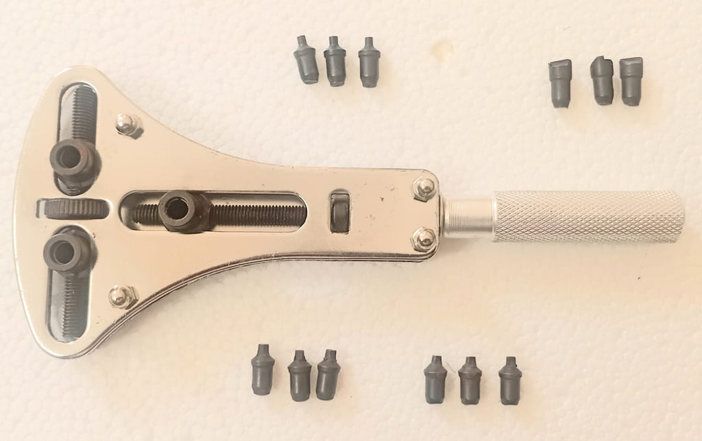 Professional Adjustable Watch Back Case Opener – Large Watch Case Removal Tool Kit with 12 Interchangeable Pins