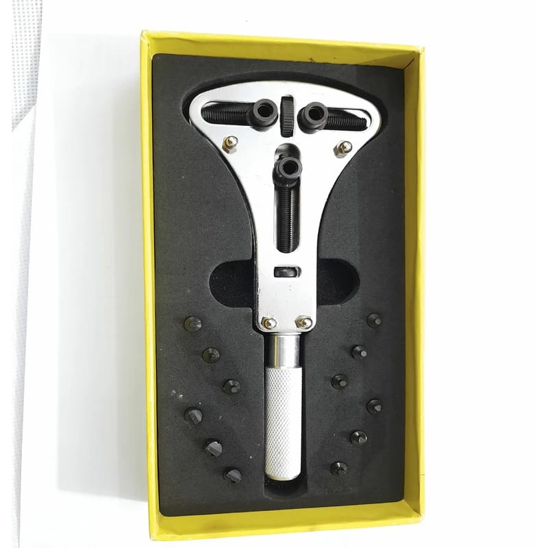Professional Adjustable Watch Back Case Opener – Large Watch Case Removal Tool Kit with 12 Interchangeable Pins