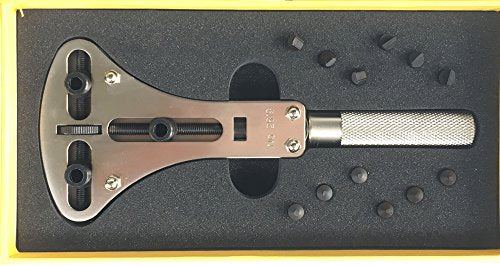 Professional Adjustable Watch Back Case Opener – Large Watch Case Removal Tool Kit with 12 Interchangeable Pins