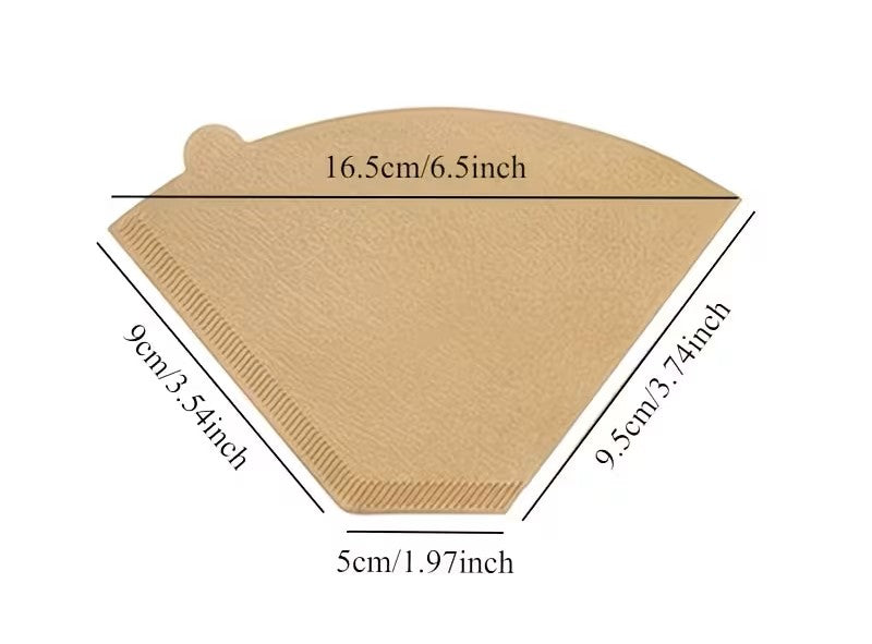 50 Pcs Natural Unbleached Coffee Filter Paper U1 & U2  – Food Grade Paper – Natural Brown