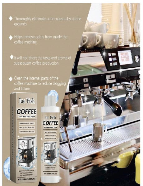 Jue Fish Coffee Machine Descaler Liquid – 100ml | Removes Limescale & Mineral Build-Up | Suitable for Espresso & Coffee Machines