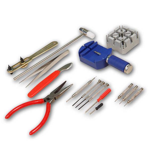 16-Piece Multifunction Watch Repair Tool Kit – Professional Watch Battery Replacement, Link Removal & Case Opening Tool Set