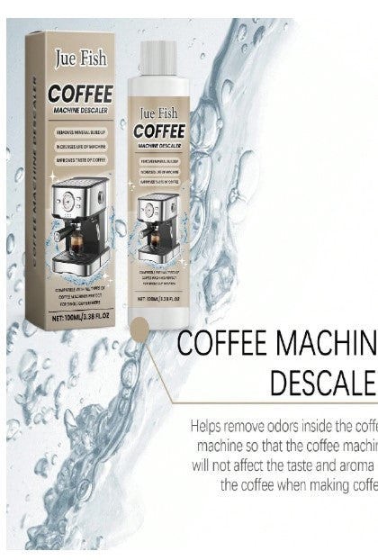 Jue Fish Coffee Machine Descaler Liquid – 100ml | Removes Limescale & Mineral Build-Up | Suitable for Espresso & Coffee Machines
