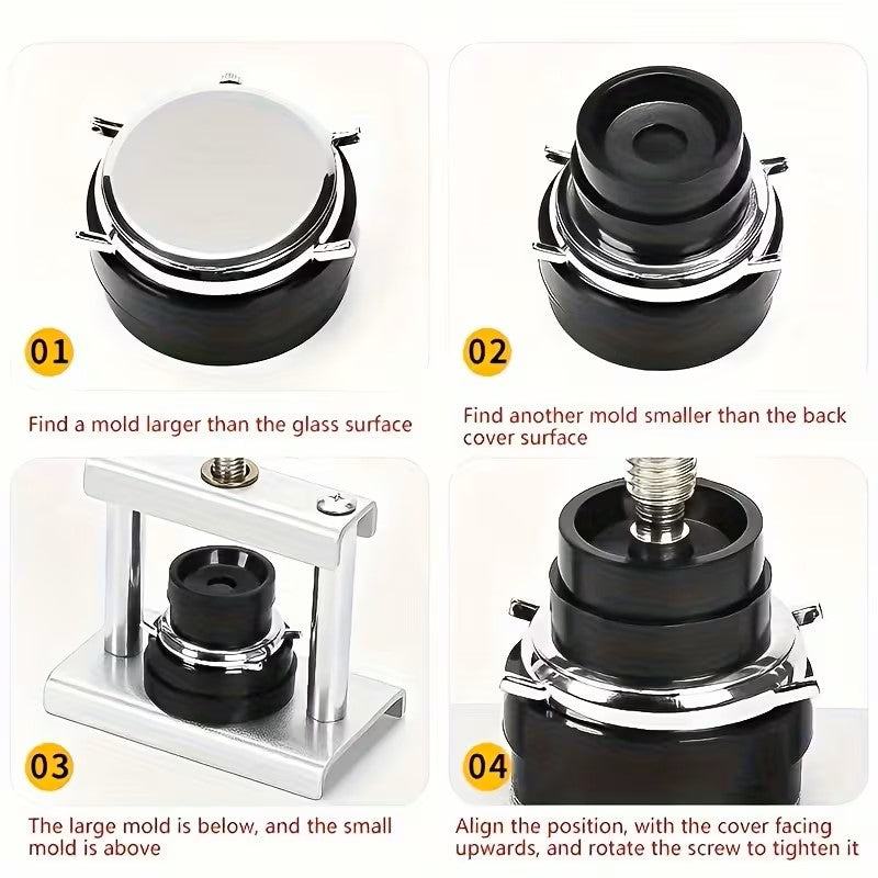 19PCS Professional Watch Press Kit – Watch Case Press Tool Set with 18 Nylon Dies